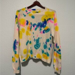 Minnie Rose Tie-Dye Cashmere Sweater, Size L